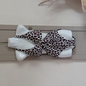 Michael Kors One Piece Cheetah Print Swimsuit Size 12